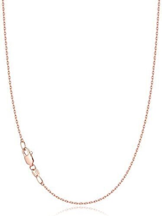 Jewelry - 7830 18k Rose Gold Plated 925 Sterling Silver Chain Necklace , 1.1mm Cable